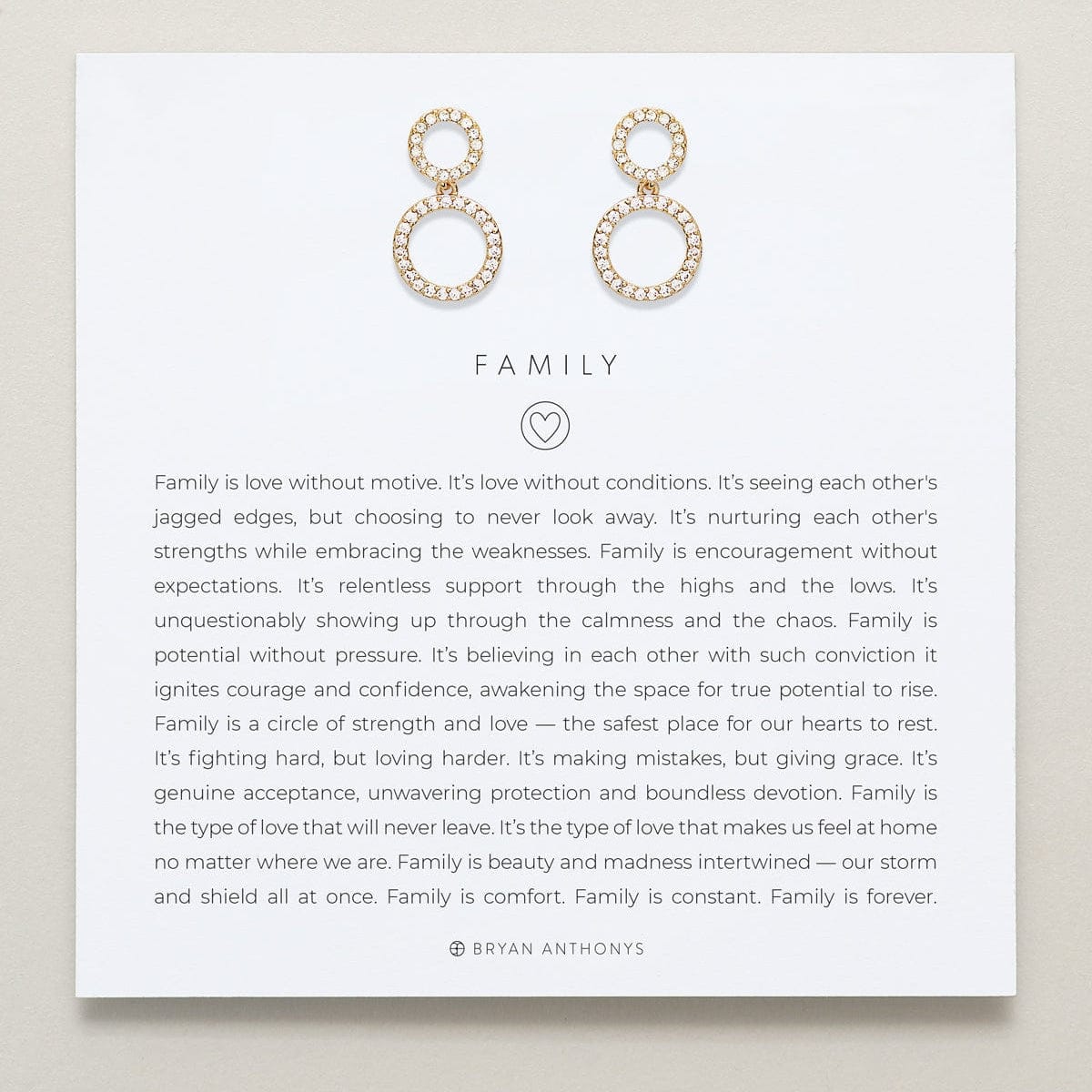 EAR-GPL Gold Plated Family Drop Earrings