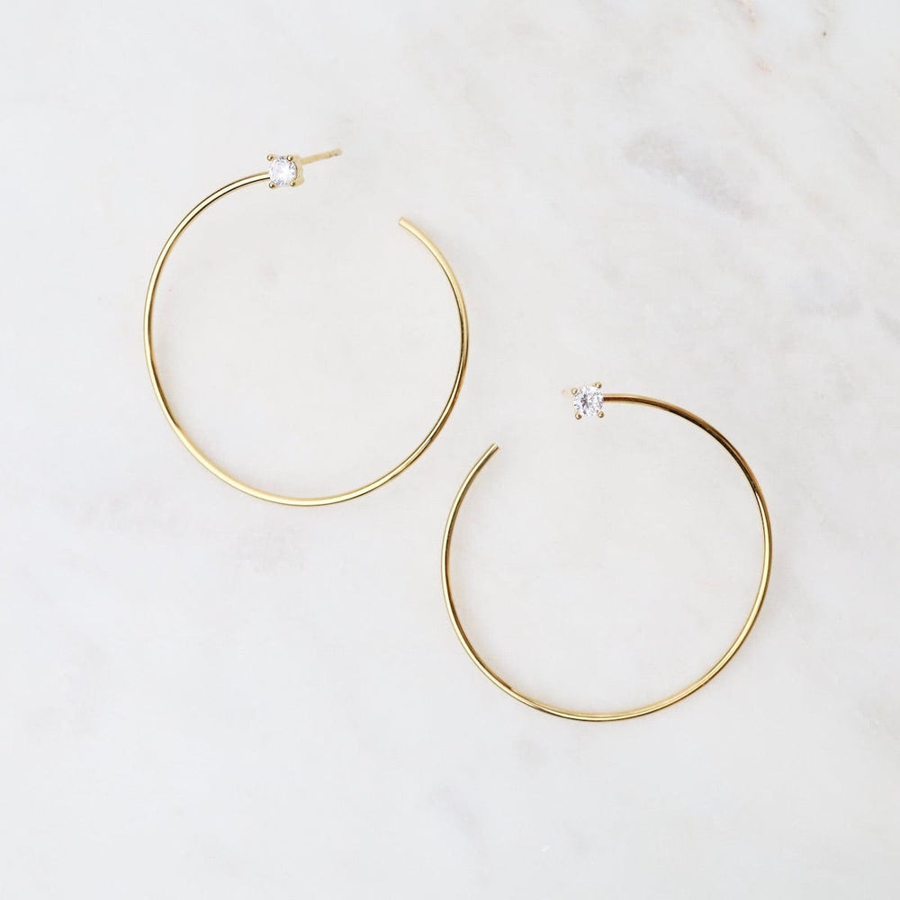 EAR-GPL Gold Plated Forward Infinity Hoop Earrings