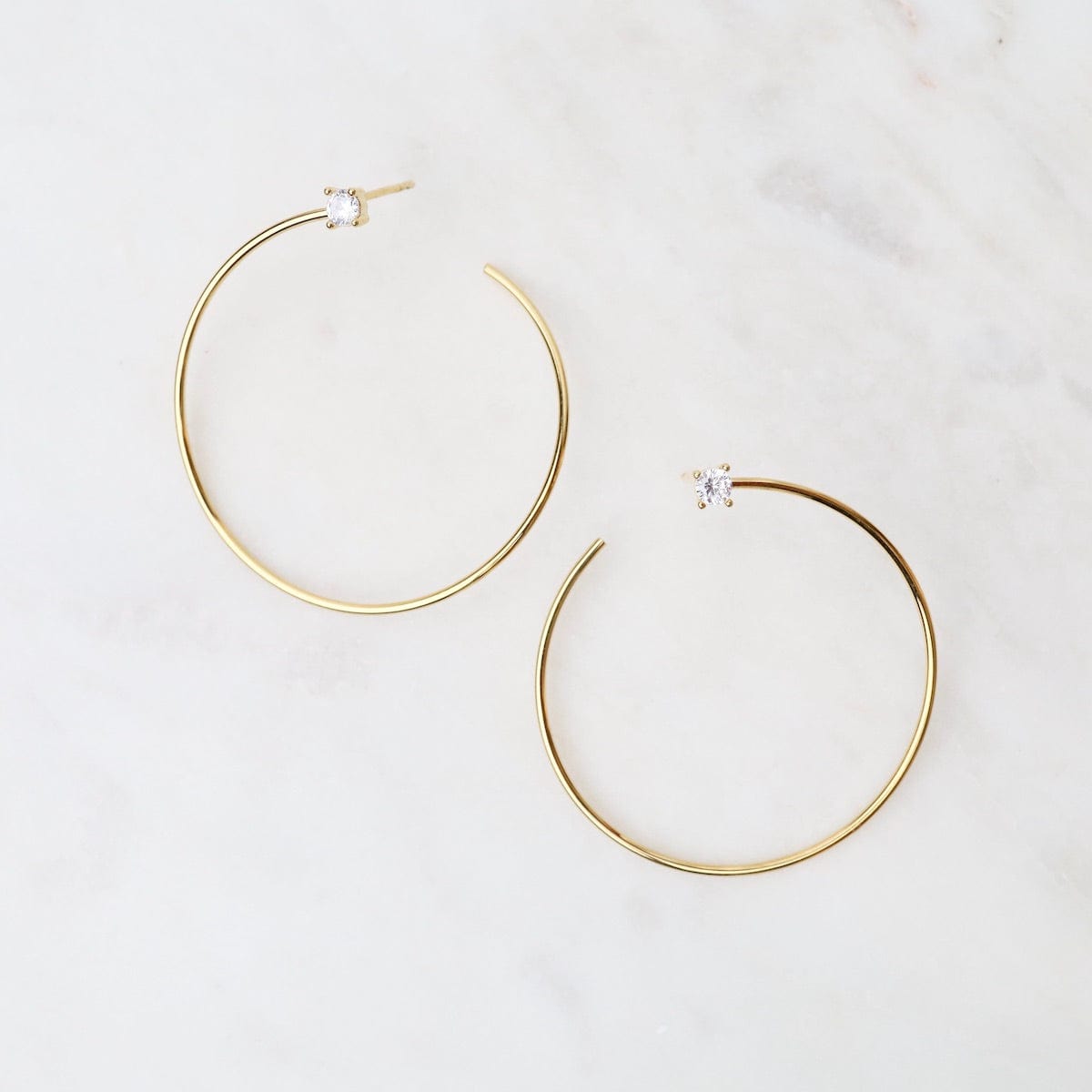 EAR-GPL Gold Plated Forward Infinity Hoop Earrings