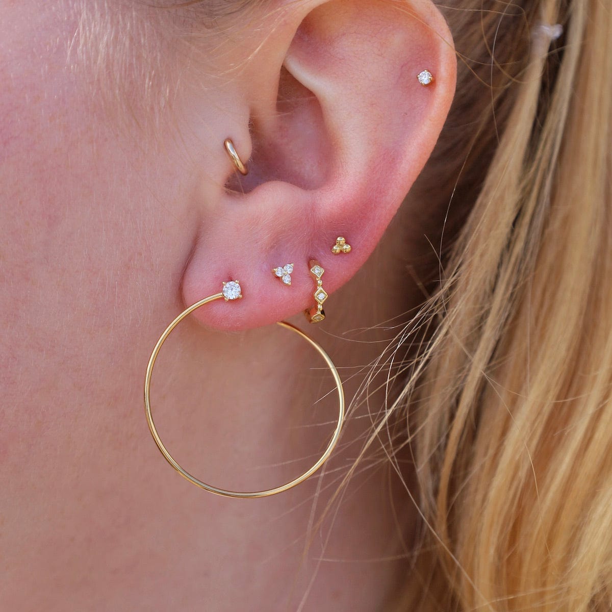EAR-GPL Gold Plated Forward Infinity Hoop Earrings