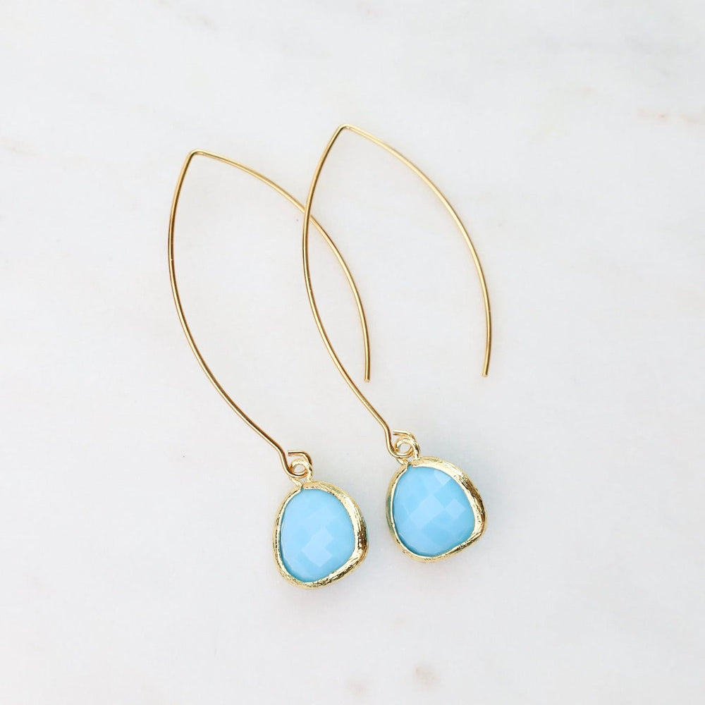 
                      
                        EAR-GPL Gold Plated Gem Dangle Earrings - Sky Blue
                      
                    