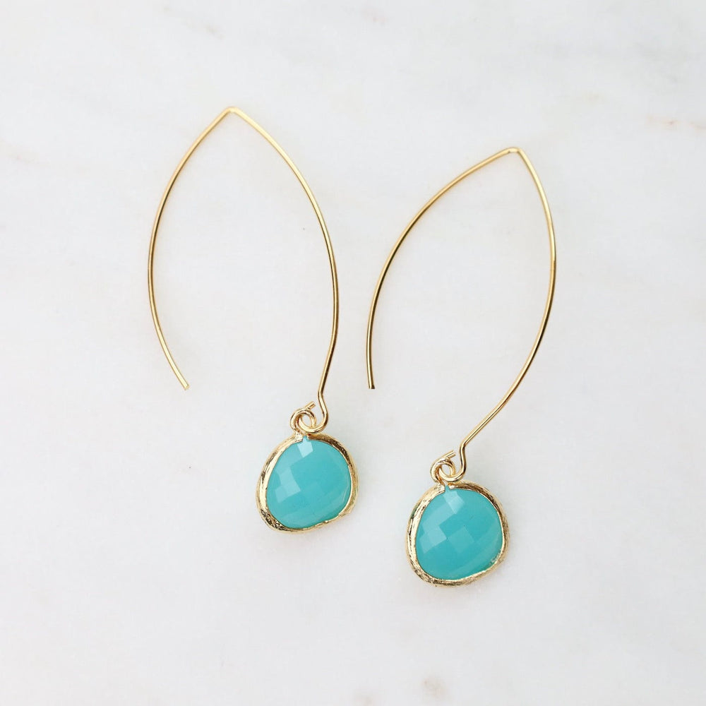 
                      
                        EAR-GPL Gold Plated Gem Dangle Earrings - Turquoise
                      
                    