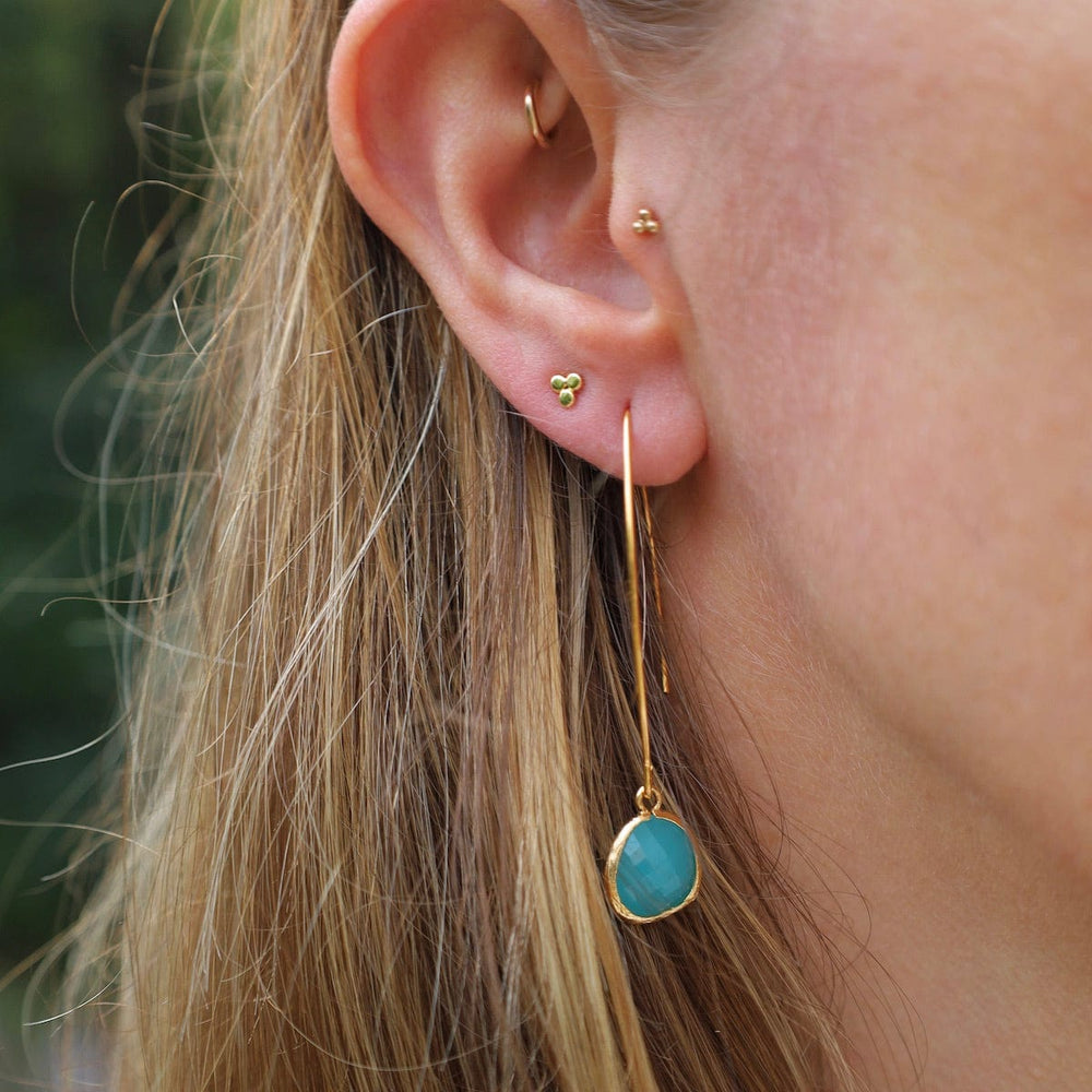 
                      
                        EAR-GPL Gold Plated Gem Dangle Earrings - Turquoise
                      
                    