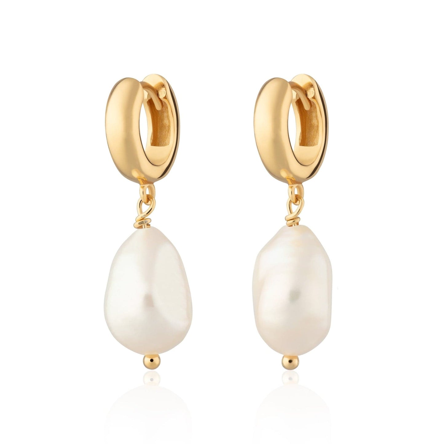 EAR-GPL Gold Plated Hannah Martin Baroque Pearl Huggie Earrings