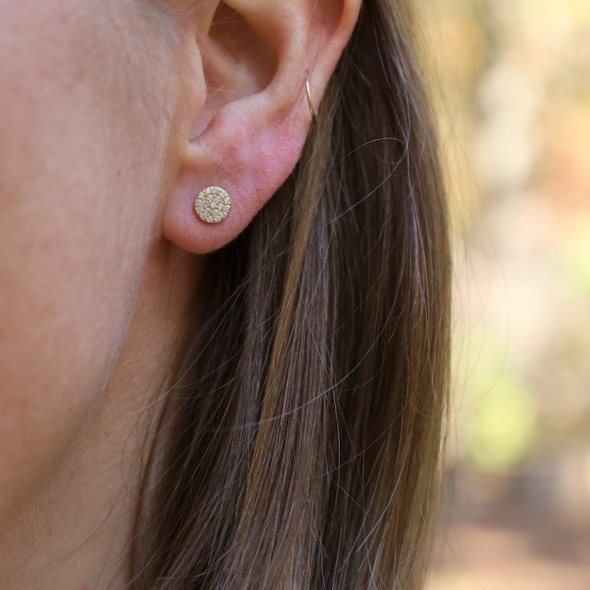 EAR-GPL Gold Plated Juliet Pave Stud Earrings