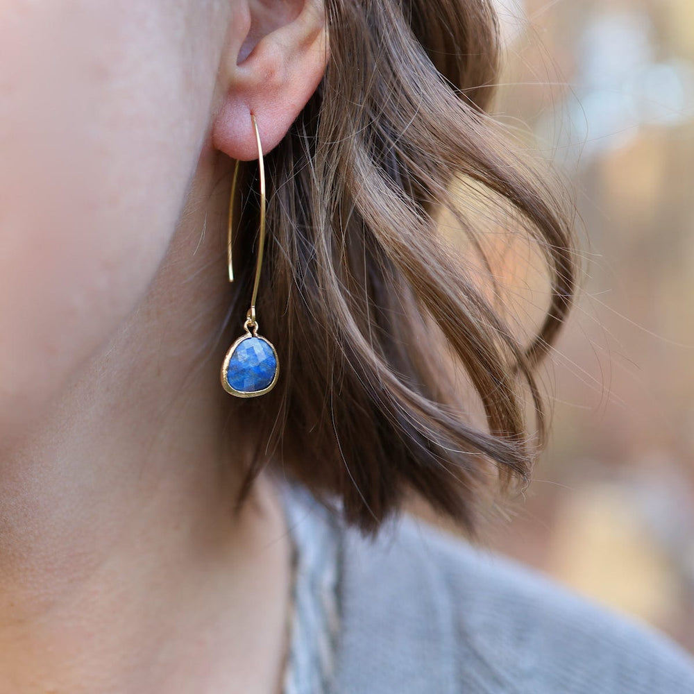 EAR-GPL Gold Plated Lapis Dangle Earring