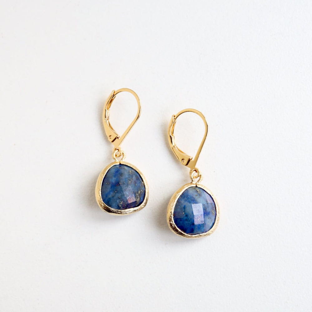 EAR-GPL Gold Plated Lapis Lever Back Earring