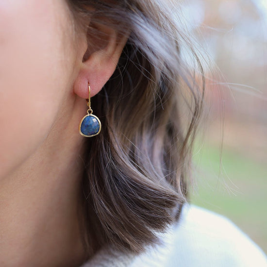 EAR-GPL Gold Plated Lapis Lever Back Earring