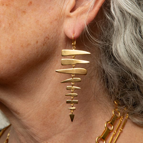 EAR-GPL Gold Plated Large Fishbone Earrings