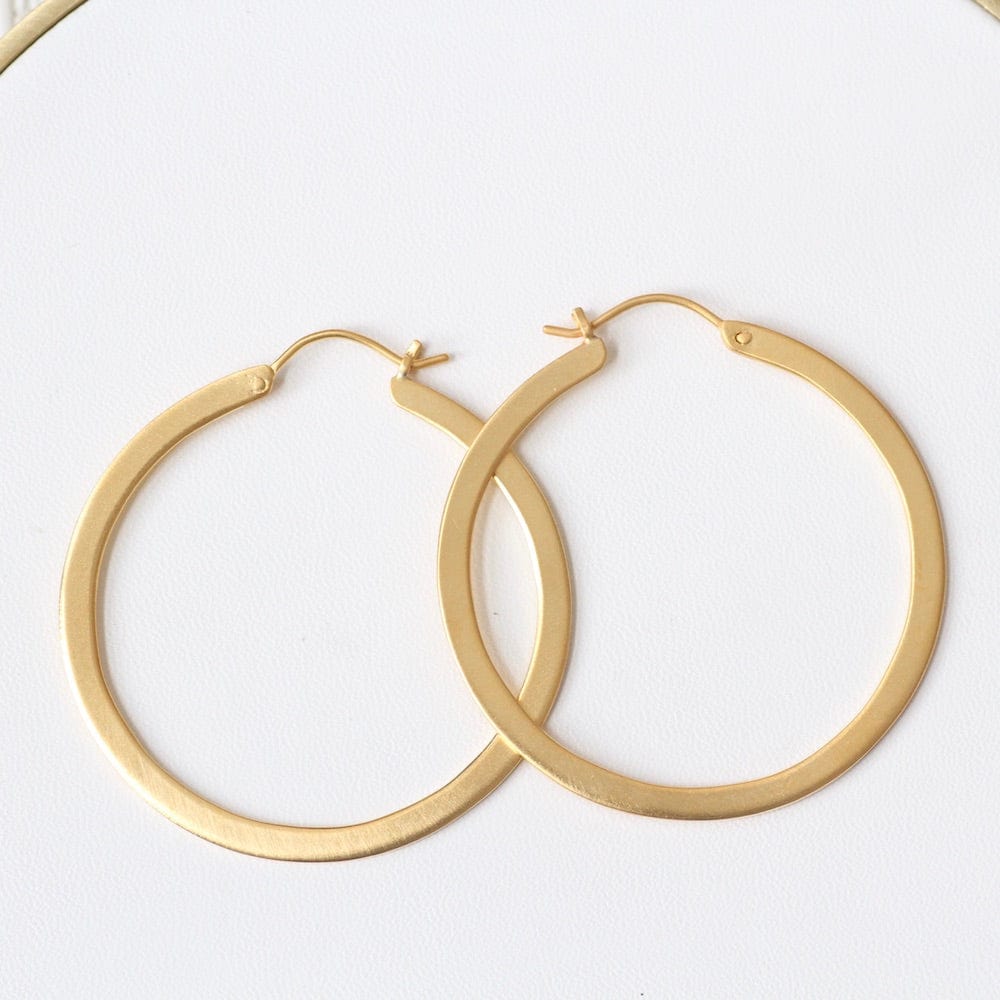 EAR-GPL Gold Plated Large Flat Hoop Earrings