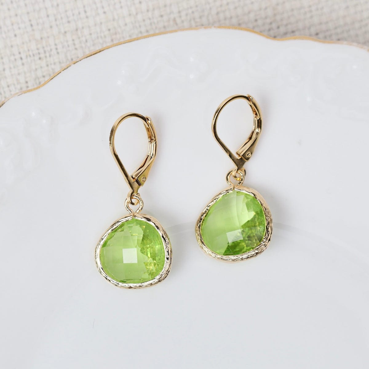 EAR-GPL Gold Plated Leaverback Gemstone Earring – Apple Gr