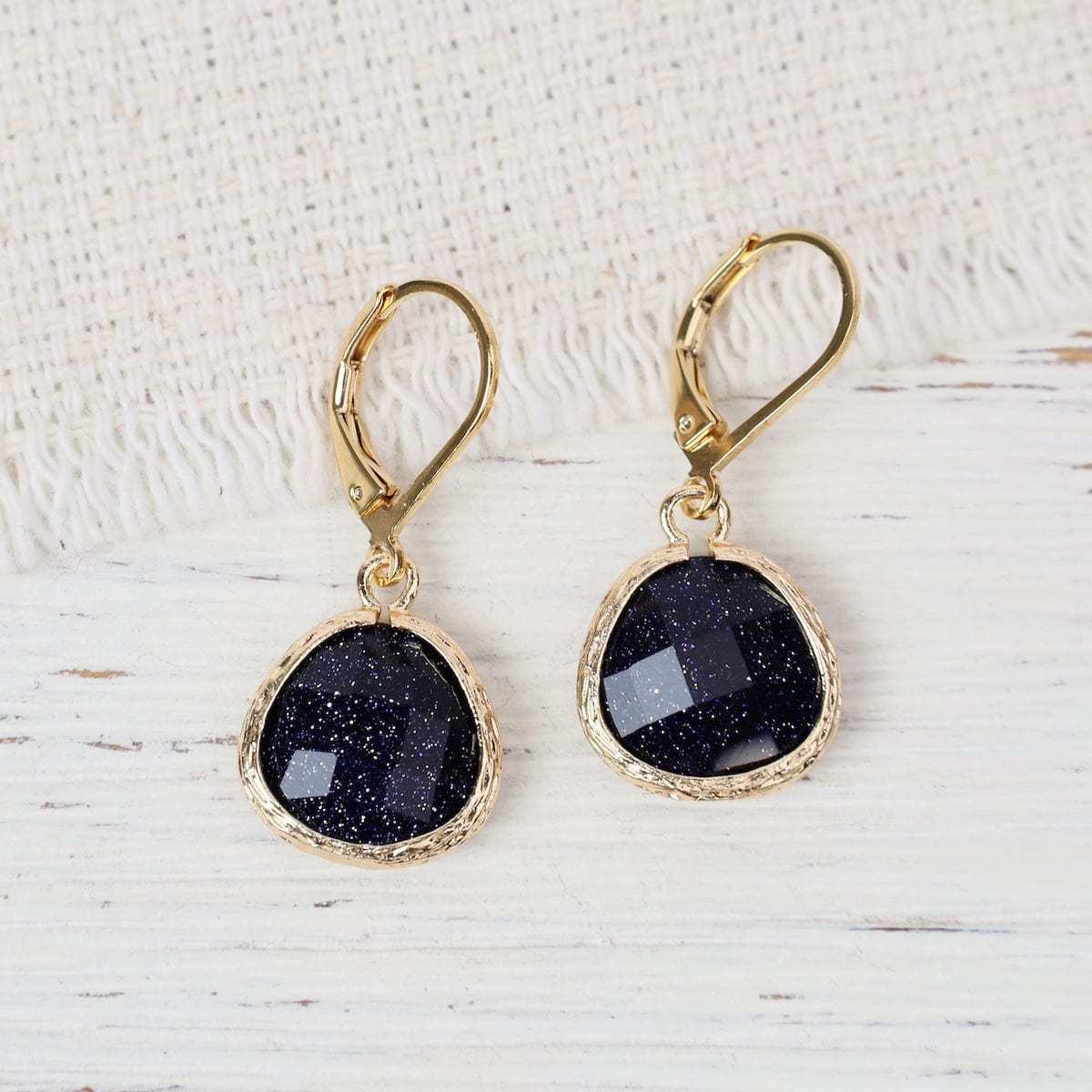 EAR-GPL Gold Plated Leaverback Gemstone Earring – Blue San