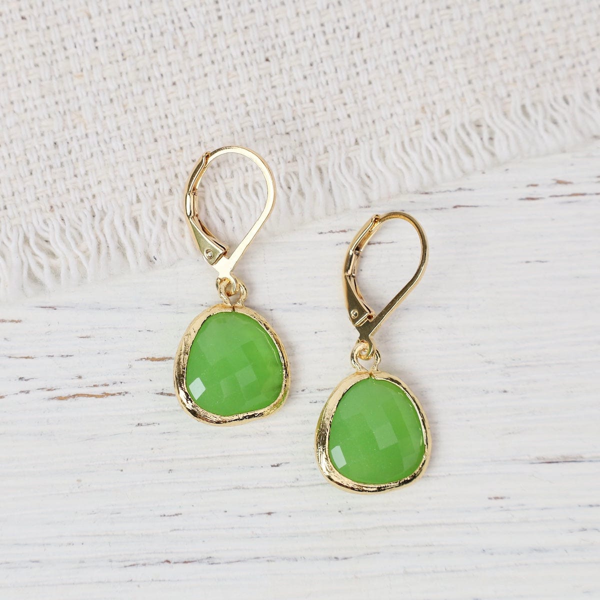 EAR-GPL Gold Plated Leaverback Gemstone Earring – Peridot