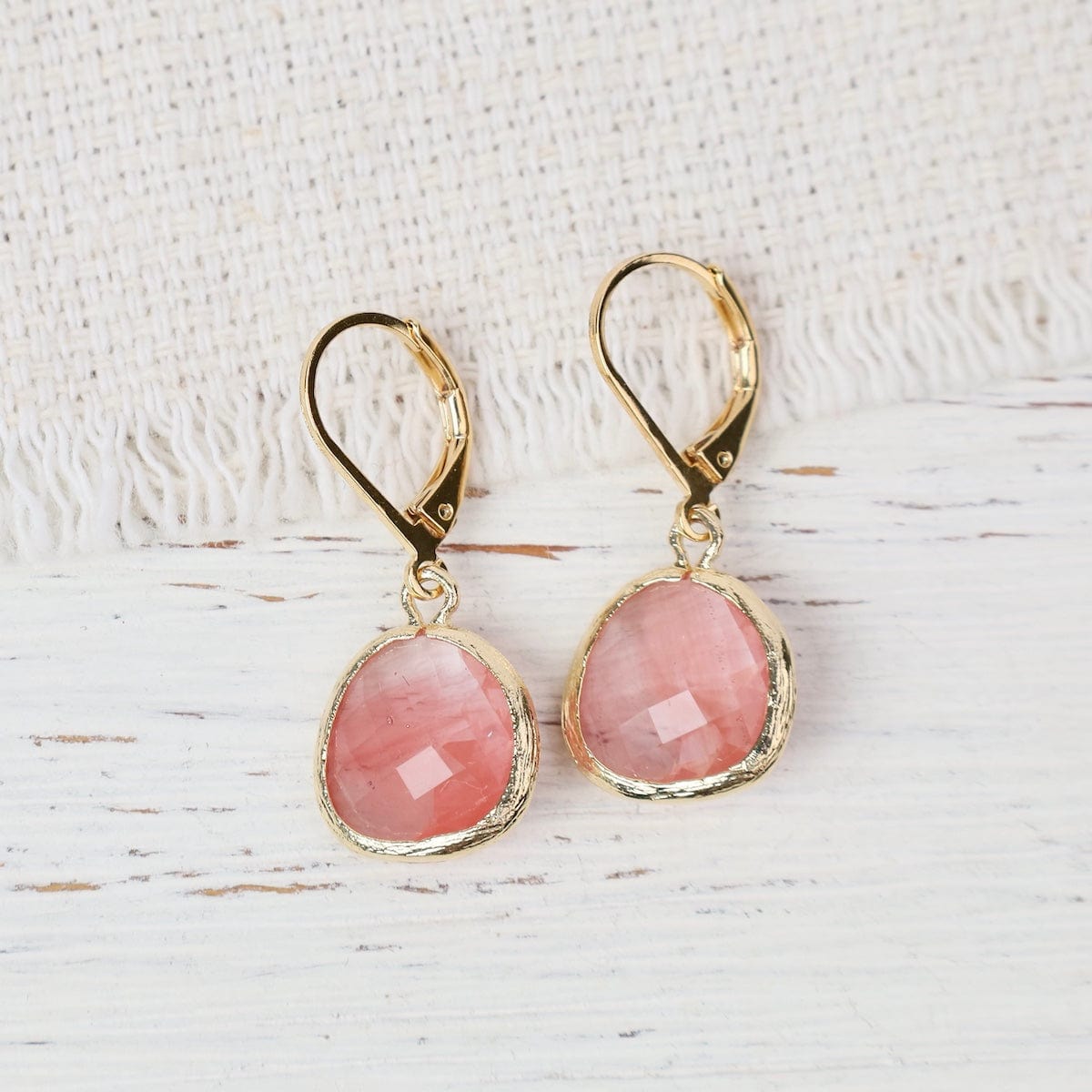 EAR-GPL Gold Plated Leaverback Gemstone Earring – Watermel