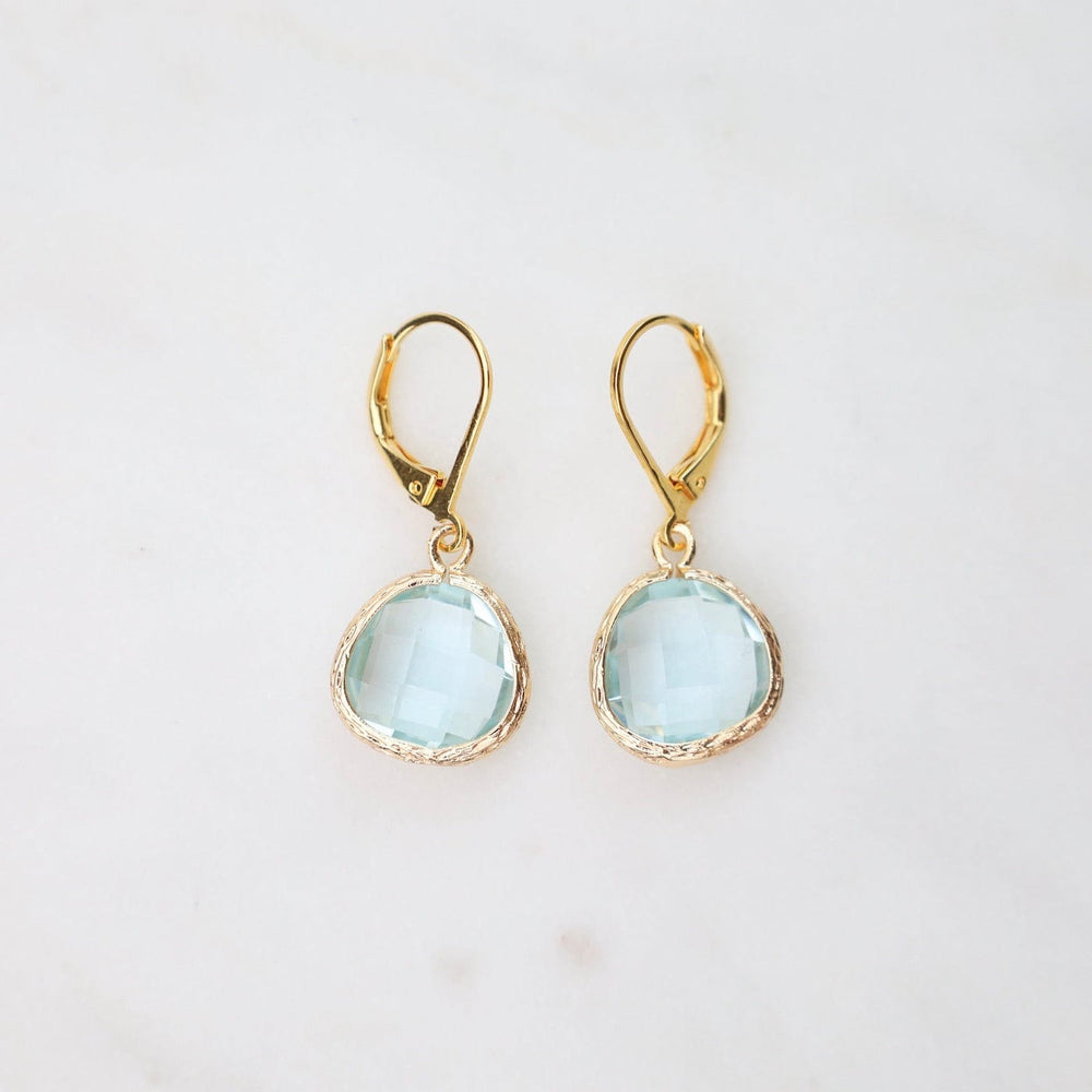 EAR-GPL Gold Plated Lever Back Gemstone Earrings – Aqua