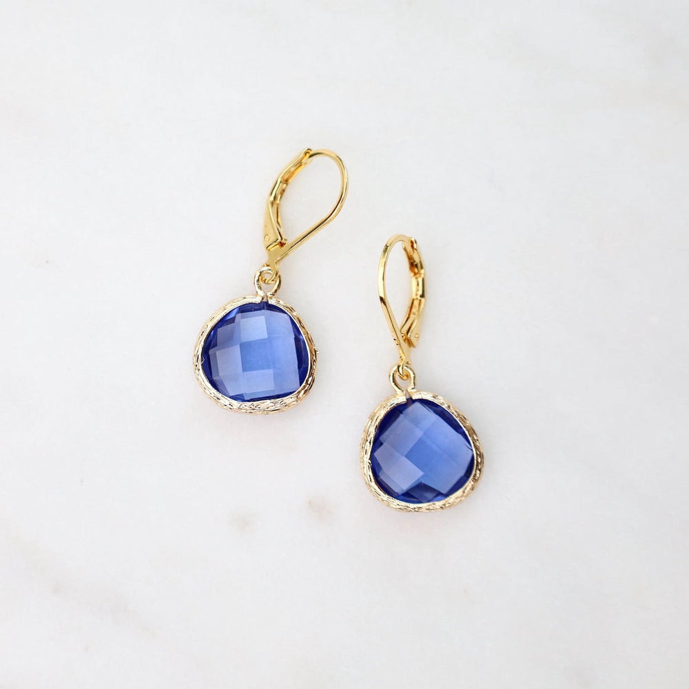 EAR-GPL Gold Plated Lever Back Gemstone Earrings – Indigo