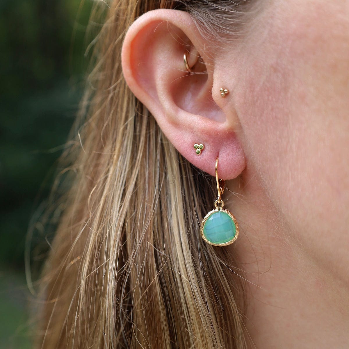 EAR-GPL Gold Plated Lever Back Gemstone Earrings – Tide