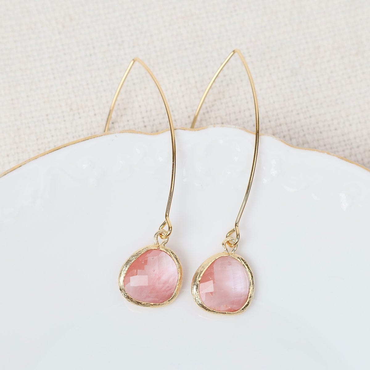 EAR-GPL Gold Plated Long Crystal Drop - Watermelon