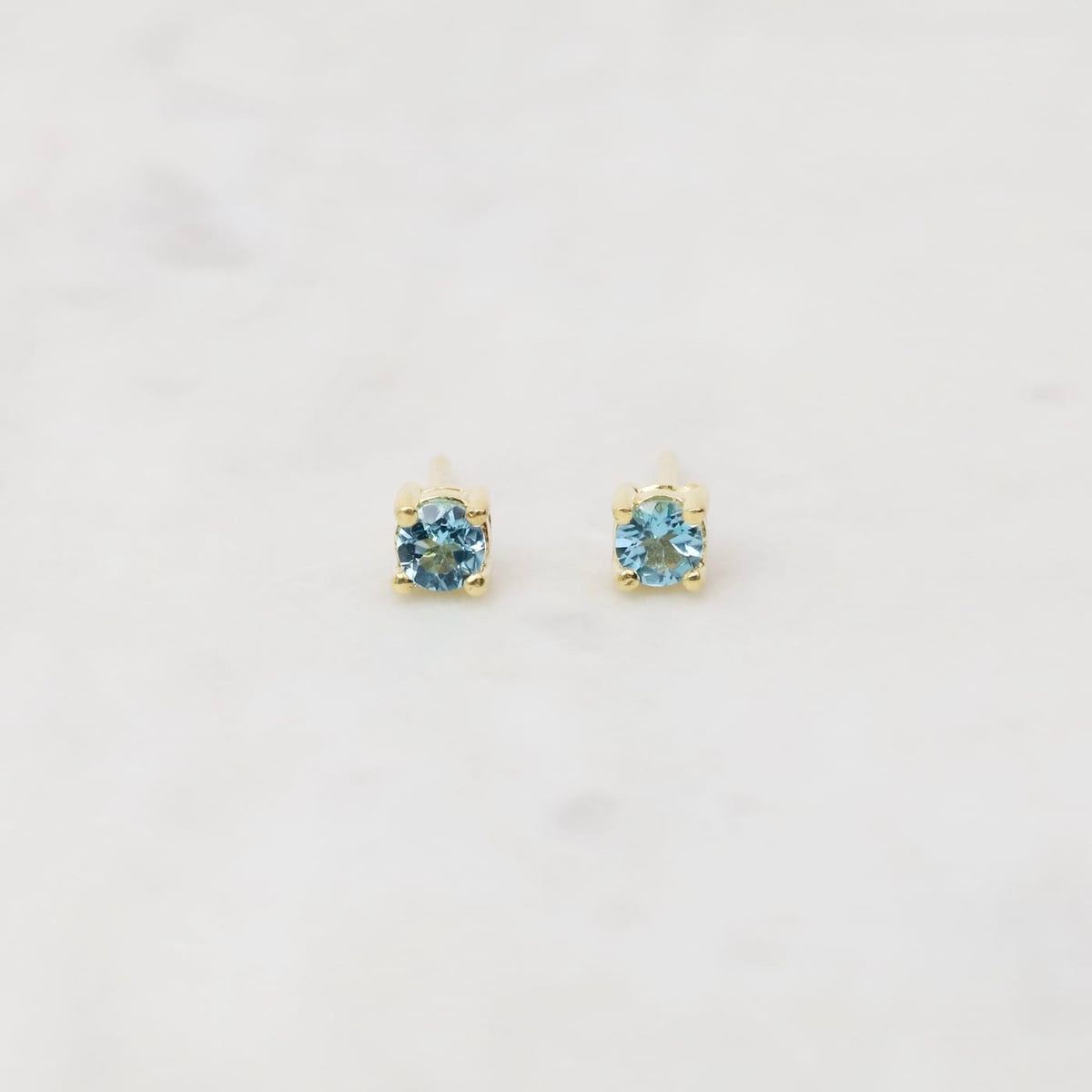 EAR-GPL Gold Plated Mini Swiss Blue Topaz Post Earrings