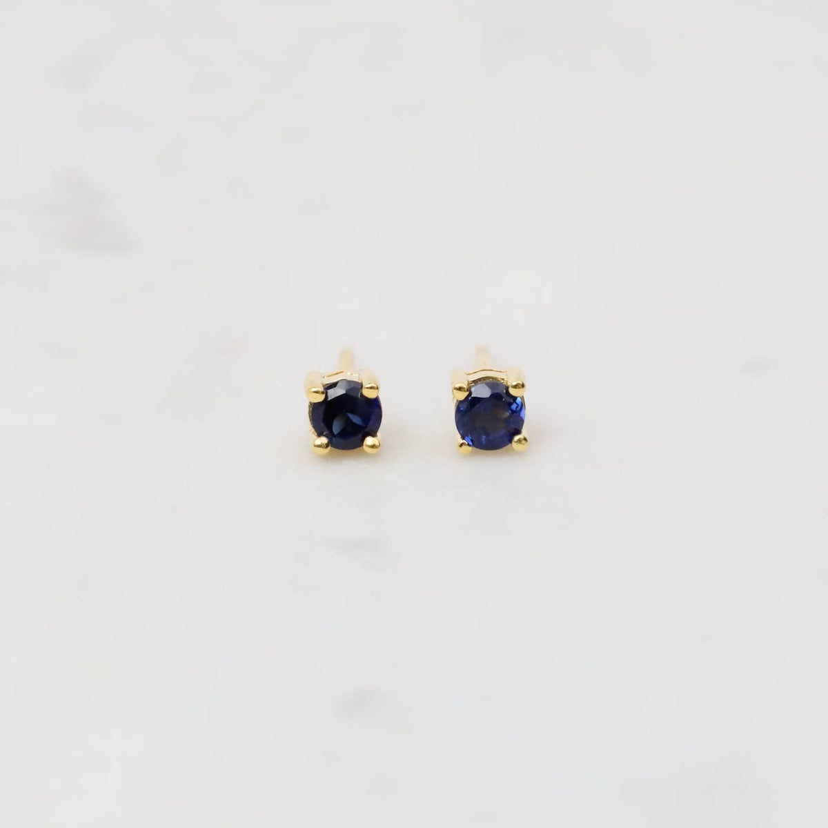 EAR-GPL Gold Plated Mini Synthetic Sapphire Post Earrings