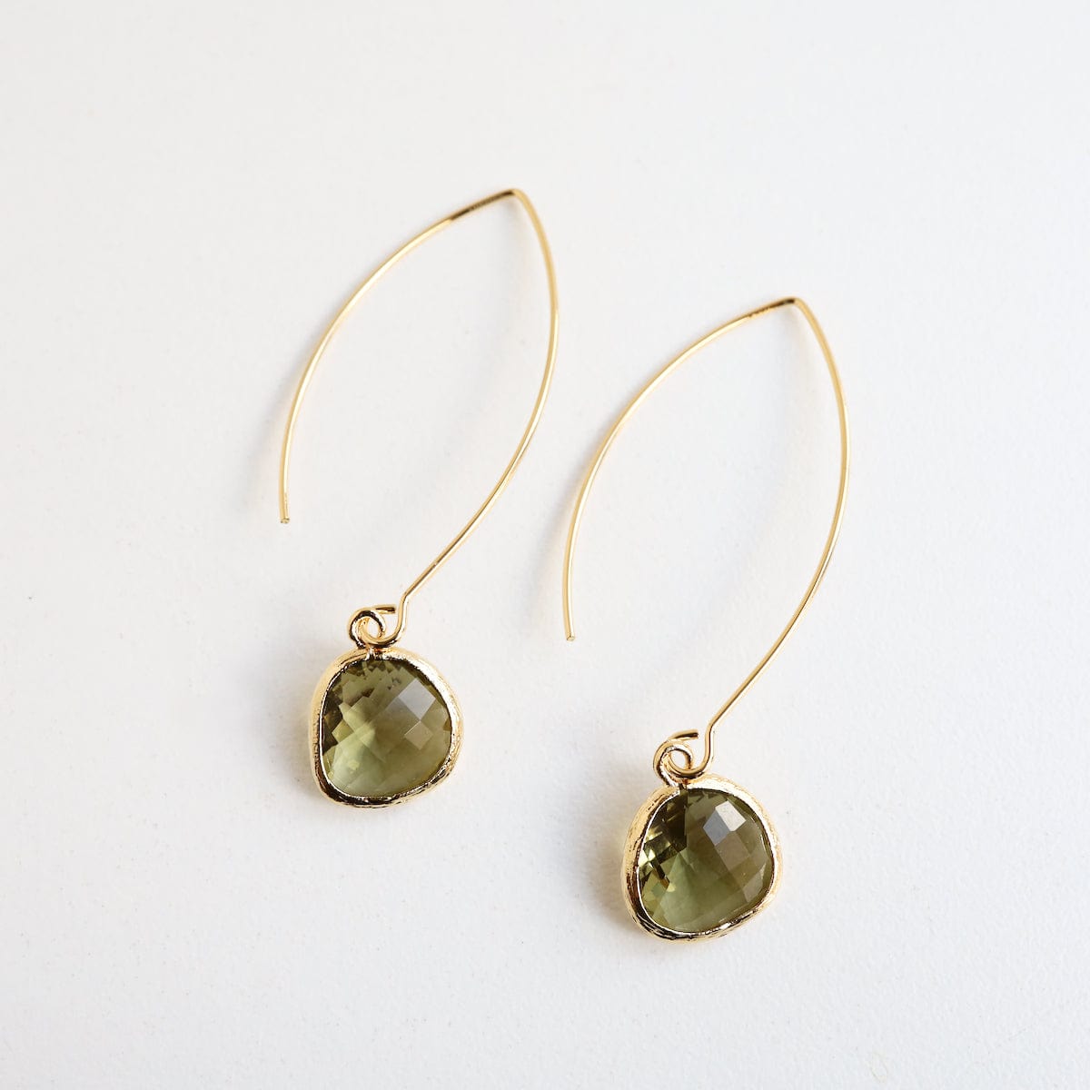 EAR-GPL Gold Plated Olive Crystal Earring