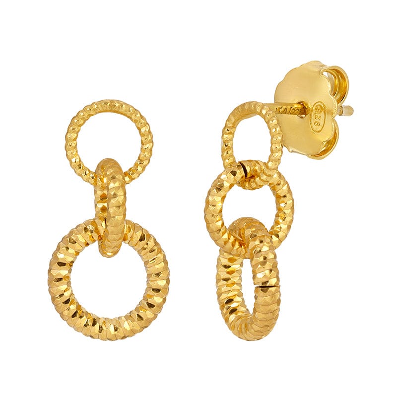 EAR-GPL Gold Plated  Single Sparkle Circle Earrings