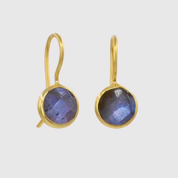 
                      
                        EAR-GPL Gold Plated Small Faceted Organic Labradorite Drop Earrings
                      
                    