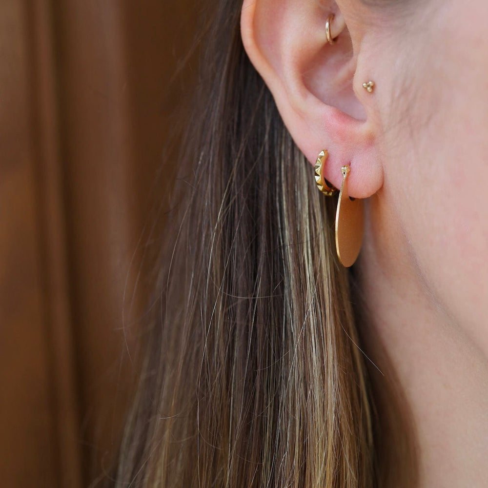 EAR-GPL Gold Plated Solid Oval Panel Hoops