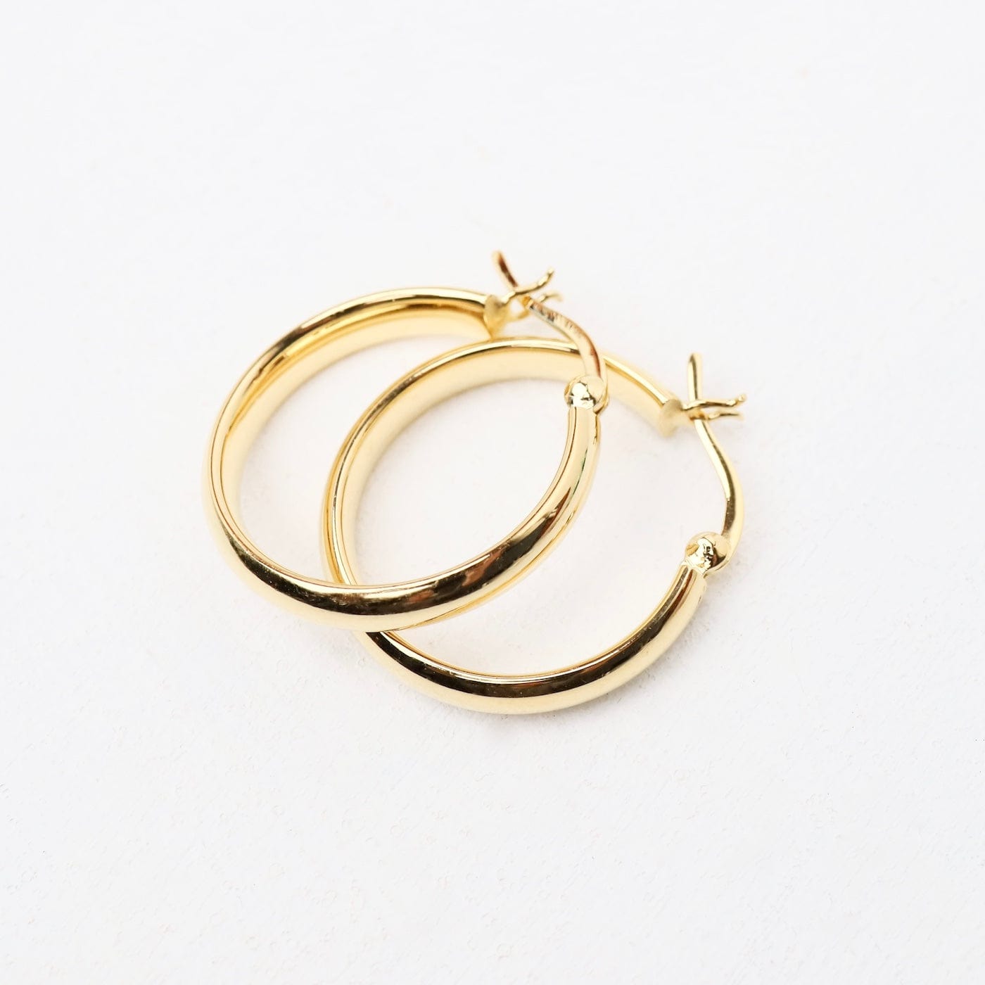 EAR-GPL Gold Plated Sterling Silver 1" Plain Hoops