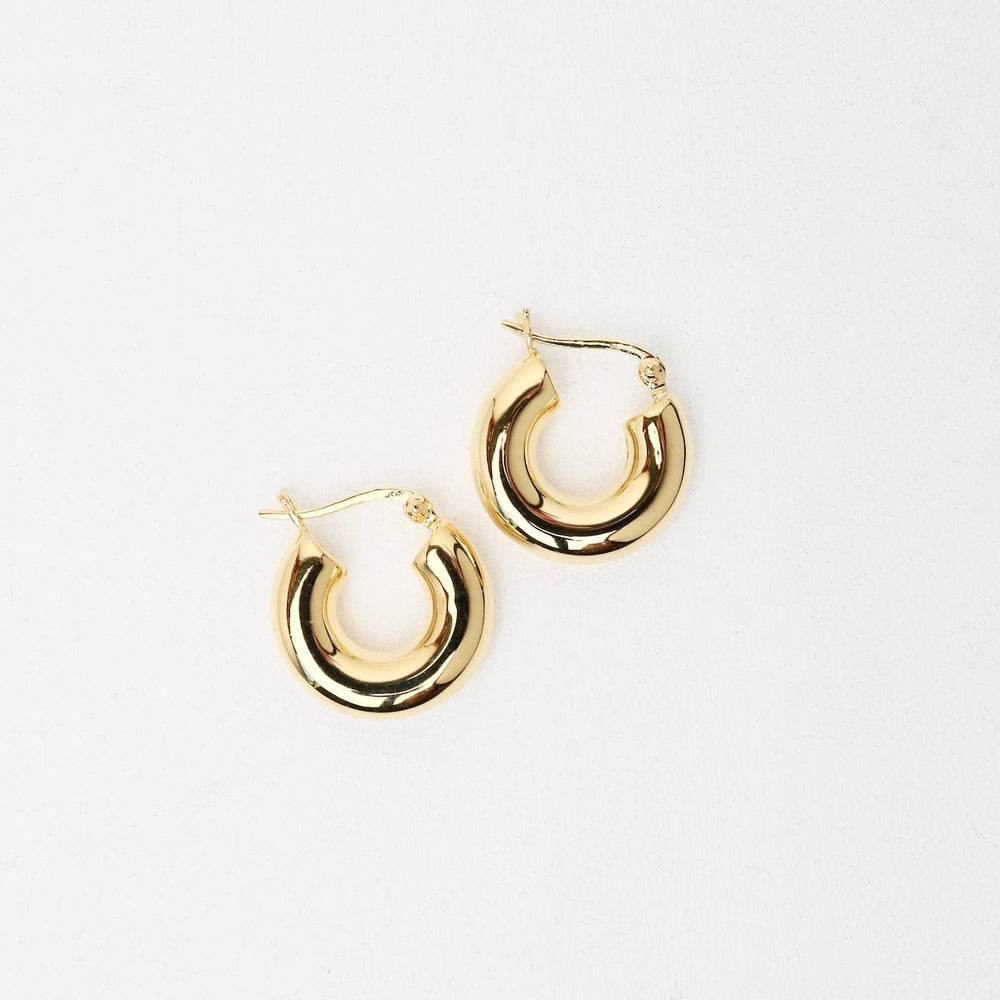 EAR-GPL Gold Plated Sterling Silver 3/4" Plump Hoops