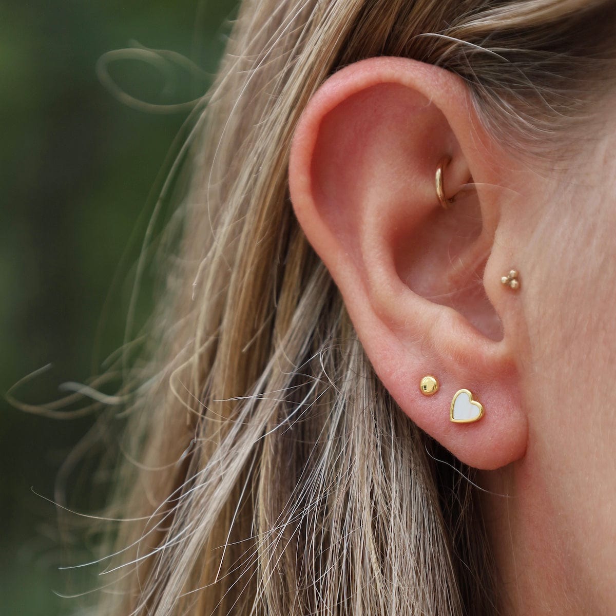 EAR-GPL Gold Plated Sterling Silver Plain 2mm Dot Barbell Single Stud Earring
