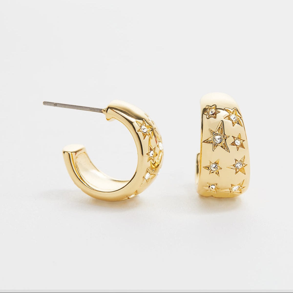 EAR-GPL Gold Plated To the Moon and Back Hoop Earrings