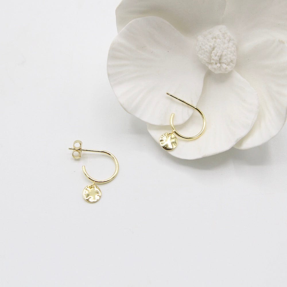 EAR-GPL Gold Ripple Small Hoop Earrings