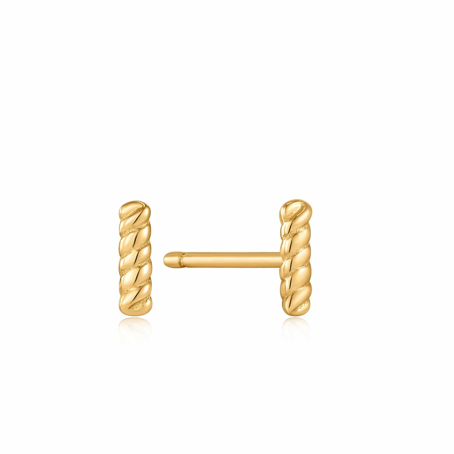 EAR-GPL Gold Rope Bar Stud Earrings