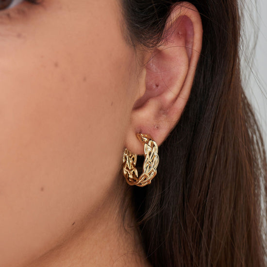 EAR-GPL Gold Rope Chunky Hoop Earrings