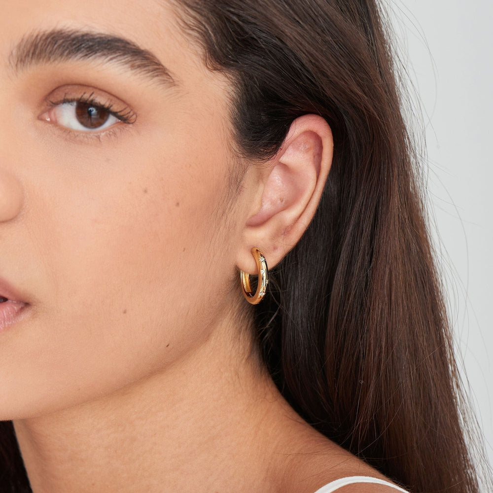 
                      
                        EAR-GPL Gold Scattered Stars Hoop Earrings
                      
                    