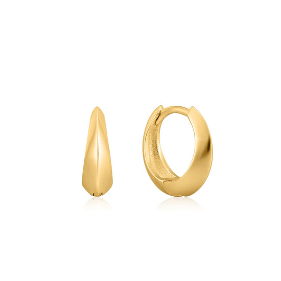 EAR-GPL Gold Single Spike Huggie Hoop Earrings