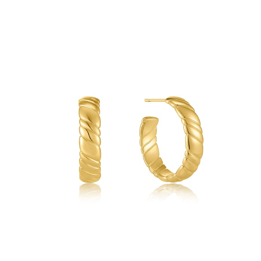 
                      
                        EAR-GPL Gold Smooth Twist Hoop Stud Earrings
                      
                    