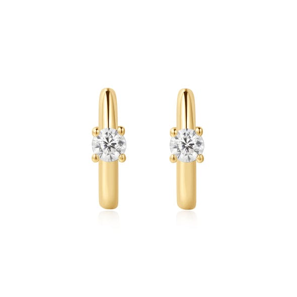 
                  
                    EAR-GPL Gold Solitaire Cubic Zirconia Huggie Earrings
                  
                