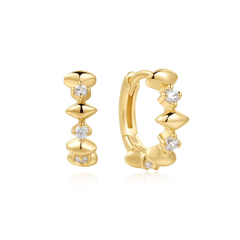 EAR-GPL Gold Sparkle Huggie Earrings