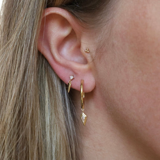 EAR-GPL Gold Sparkle Spike Stud Earrings