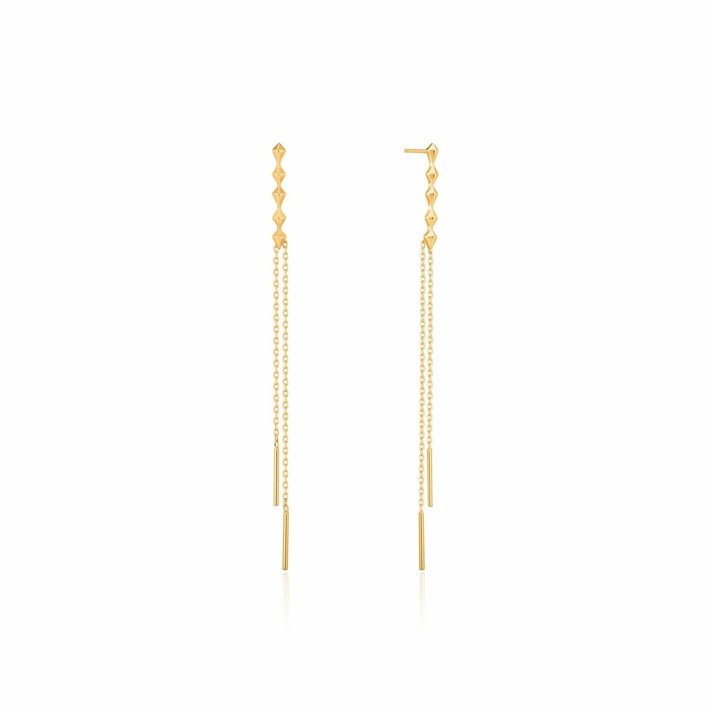 EAR-GPL Gold Spike Double Drop Earrings