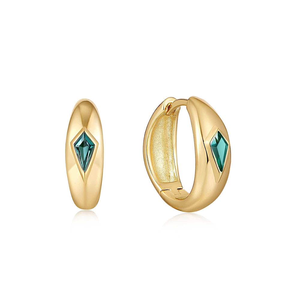 
                      
                        EAR-GPL Gold Teal Sparkle Dome Hoop Earrings
                      
                    