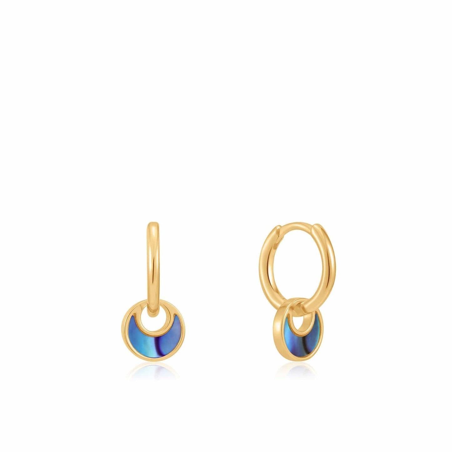 EAR-GPL Gold Tidal Abalone Crescent Huggie Hoops