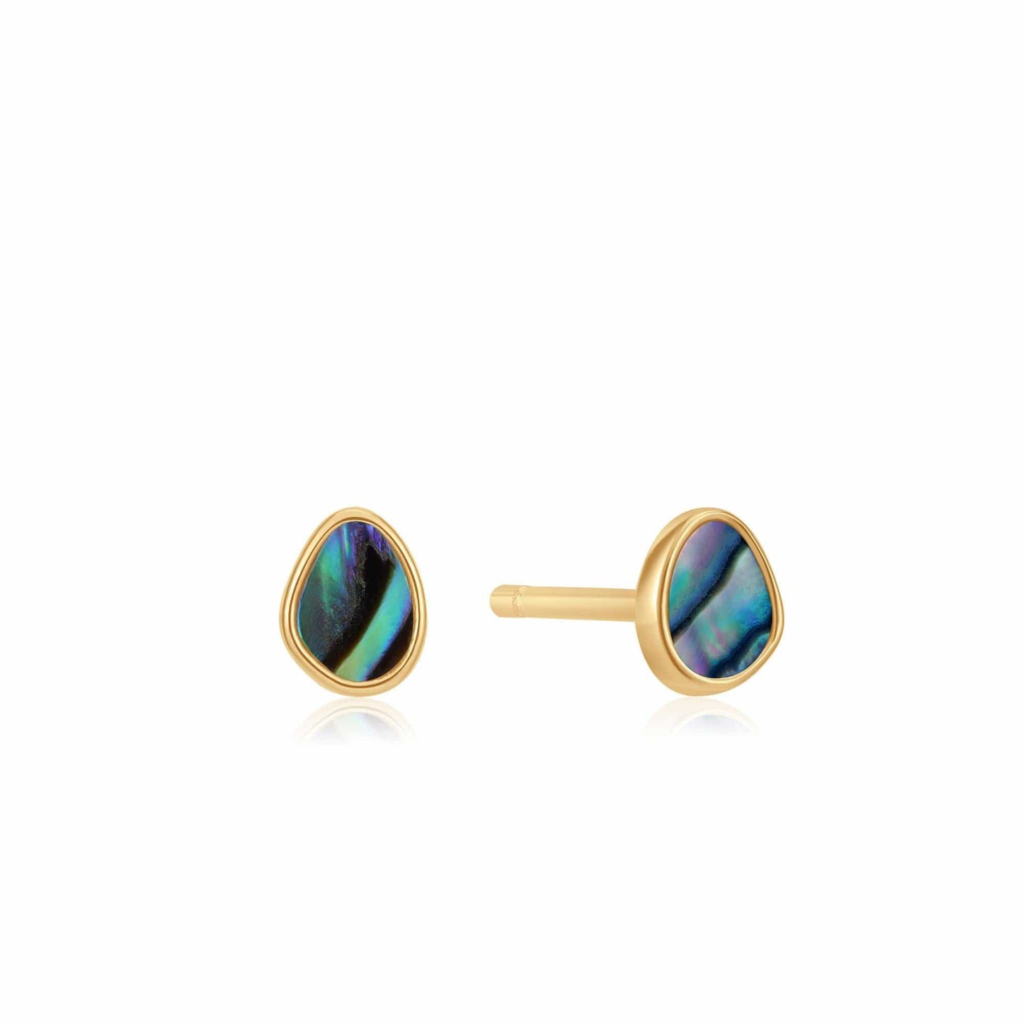 Load image into Gallery viewer, EAR-GPL Gold Tidal Abalone Stud Earrings
