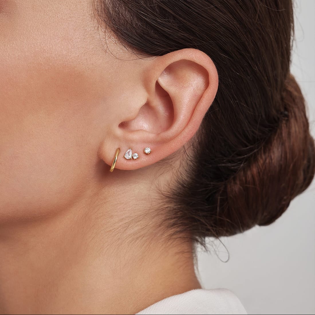 EAR-GPL Gold Toi & Moi Stud Earrings