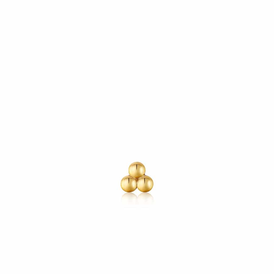 EAR-GPL Gold Triple Ball Barbell Single Earring