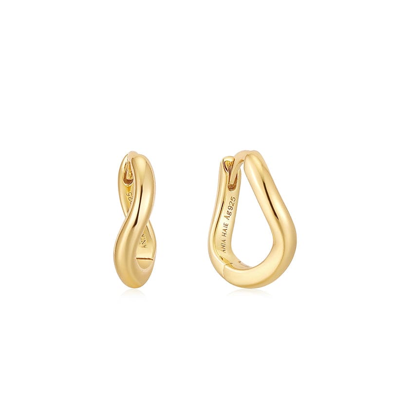EAR-GPL Gold Twist Huggie Hoop Earrings