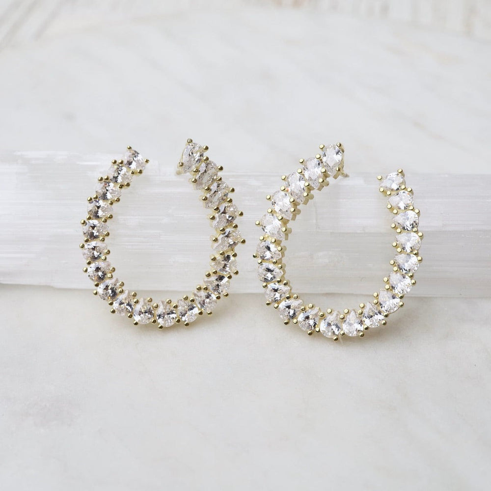 
                  
                    EAR-GPL Gold Vermeil CZ Tear Shaped Wrap Hoops
                  
                