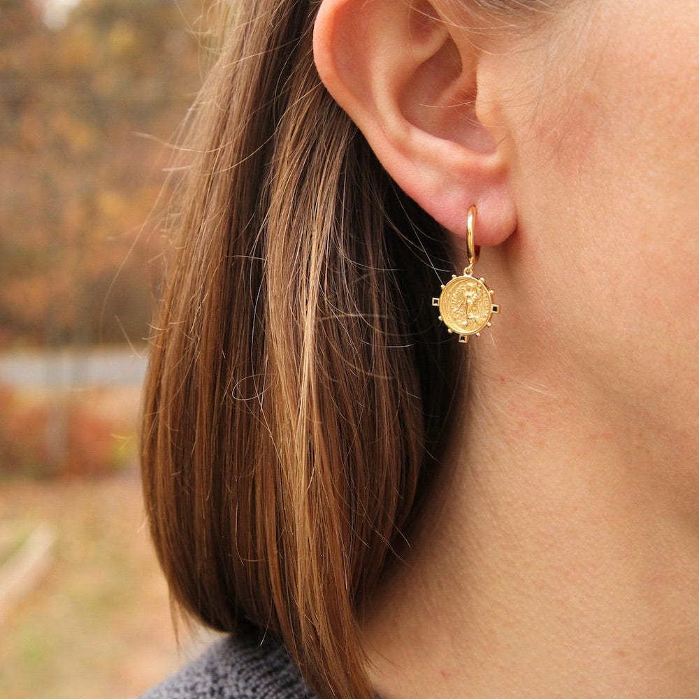 
                  
                    EAR-GPL Gold Victory Goddess Mini Hoop Earrings
                  
                